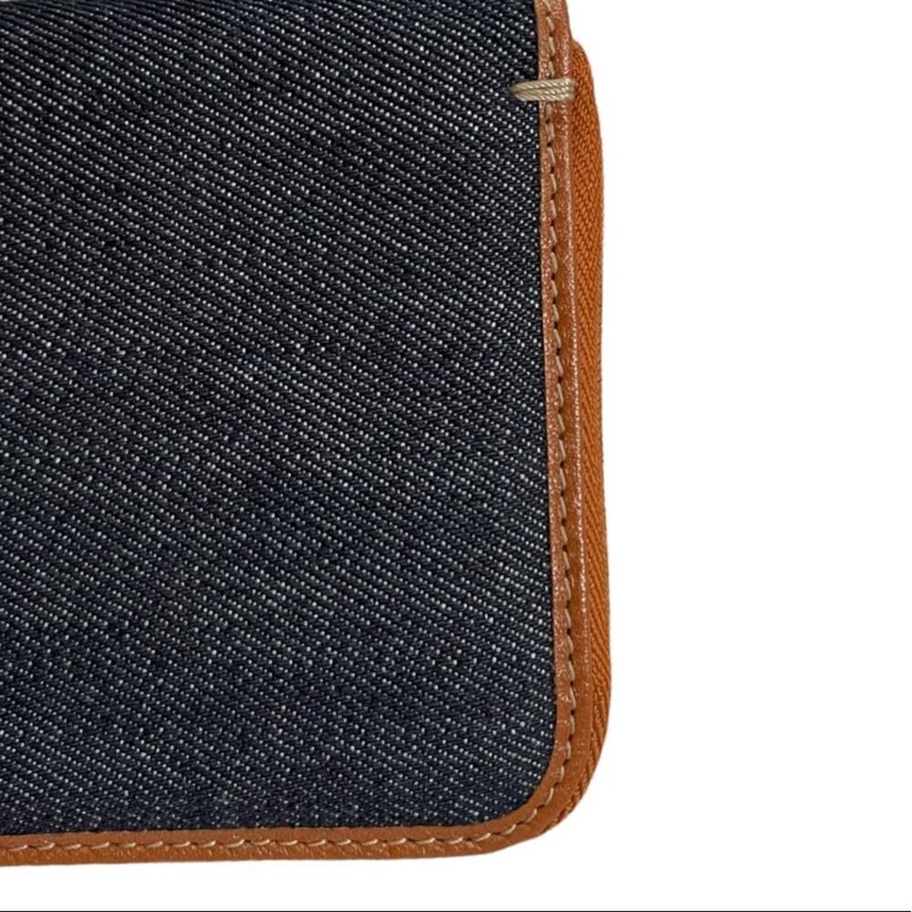Gucci Denim Leather Trim Zip Around Wallet New - Picture 8 of 12